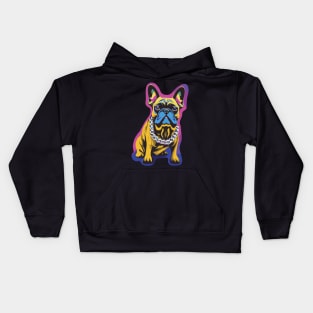 Gold French Bulldog with Silver Chain Kids Hoodie